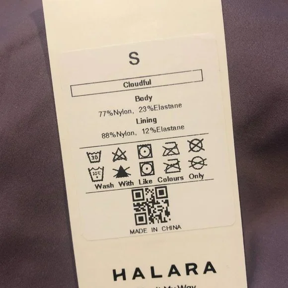 NWT:  Cloudful™ Halter Thumb Hole Long Sleeve Cropped 2-in-1 Sports Top (#46) - Picture 8 of 8